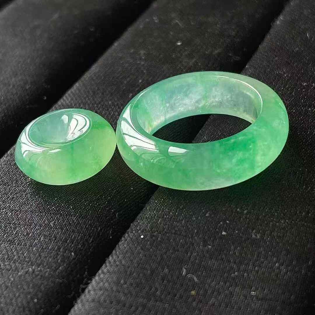 翡翠高冰綠花指環套裝,天然翡翠A玉, 緬甸玉, Jade, Jadeite