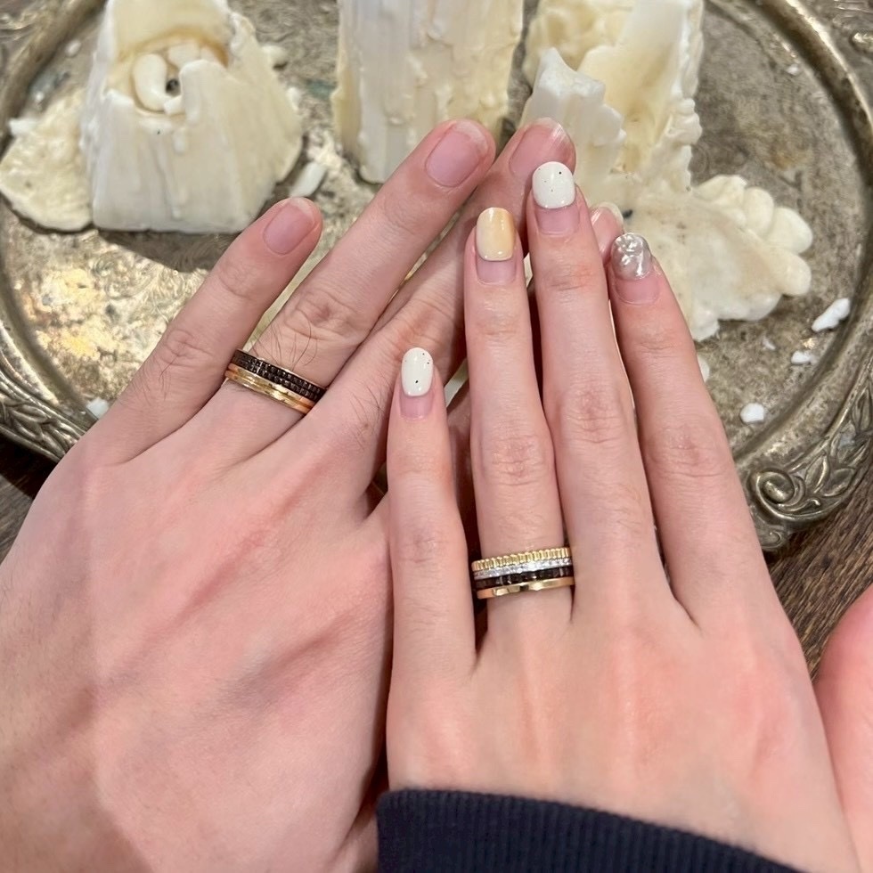 18k Bo”｛陶瓷巴黎飾紋&羅緞四圈｝高奢定製戒指’滿鑽款/光面款