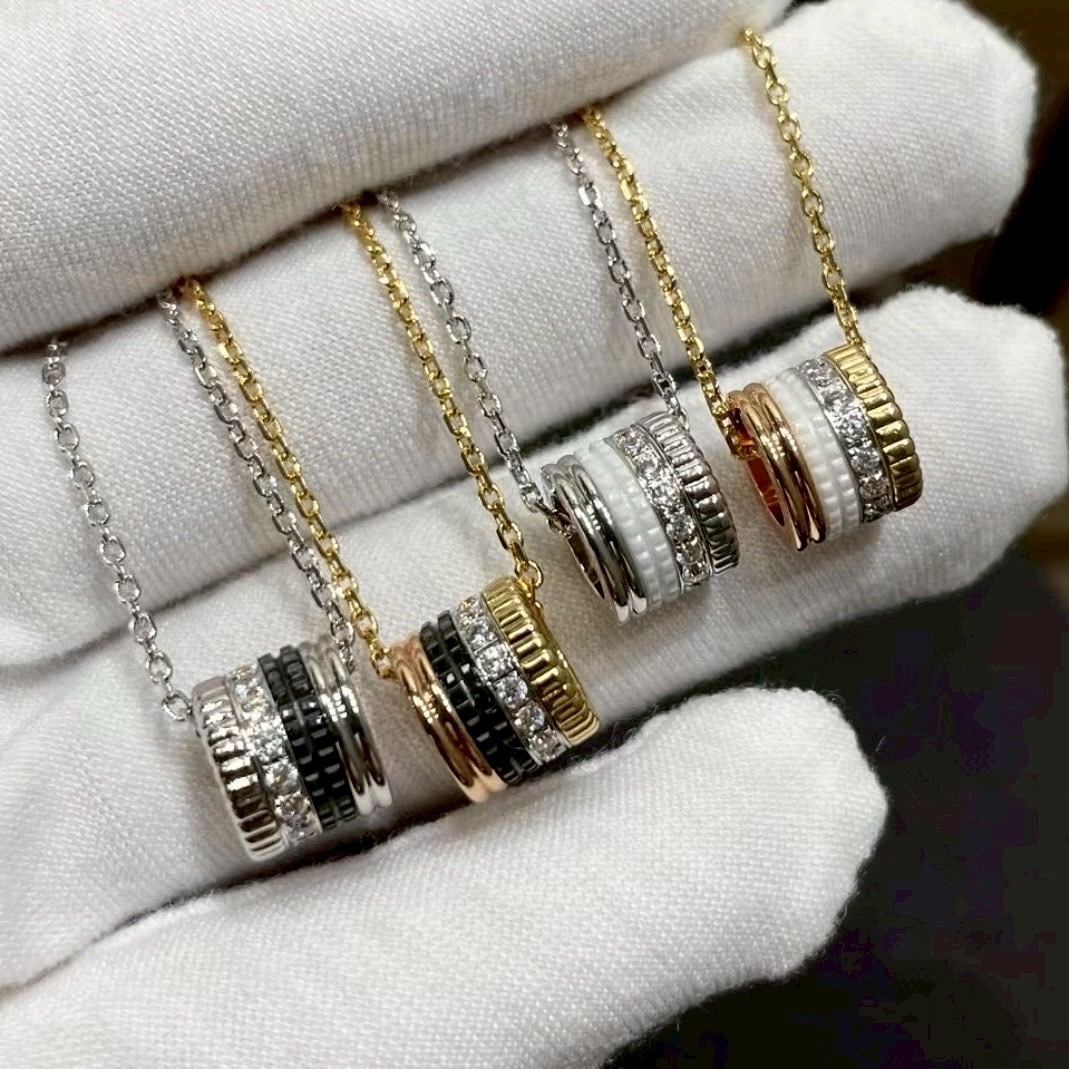 18k Bo”｛陶瓷巴黎飾紋&羅緞四圈｝高奢定製項鍊