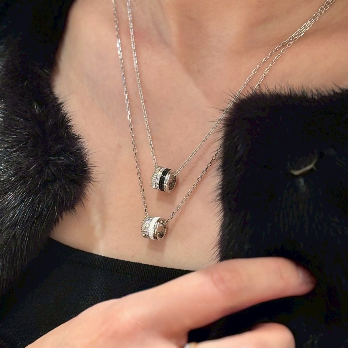 18k Bo”｛陶瓷巴黎飾紋&羅緞四圈｝高奢定製項鍊