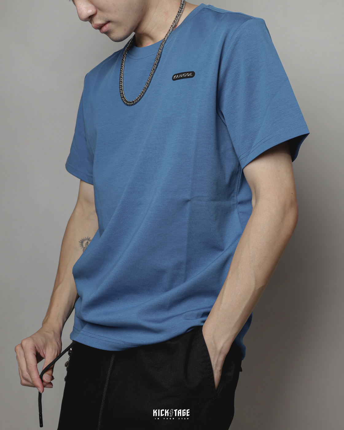 男女款 KANGOL TEE 淺綠色 藍色 英國 袋鼠 小LOGO 休閒 經典 涼感 排汗 短T【63251023】