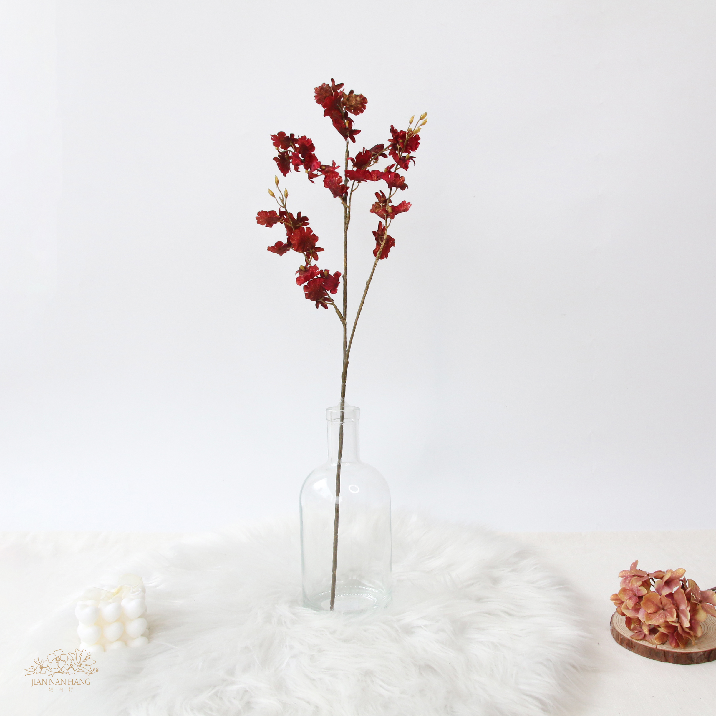 人造花 文心蘭 深紅