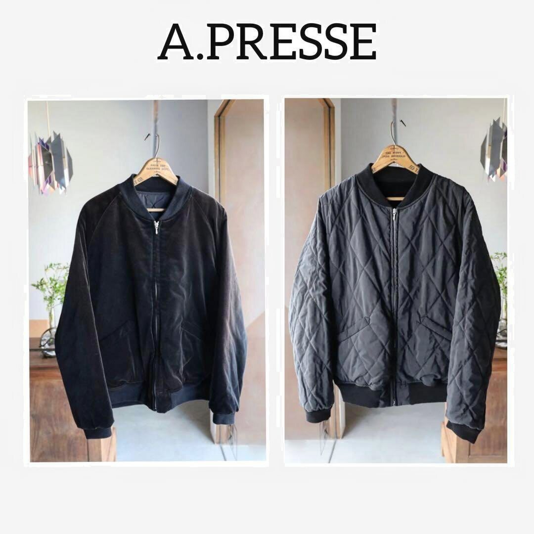 12/22 RE-STOCK: A.PRESSE VNTAGE US NAVY SOUVENIR VELOUR JACKET (REVERSIBLE) - BLACK PRE ORDER ITEM (預訂中)