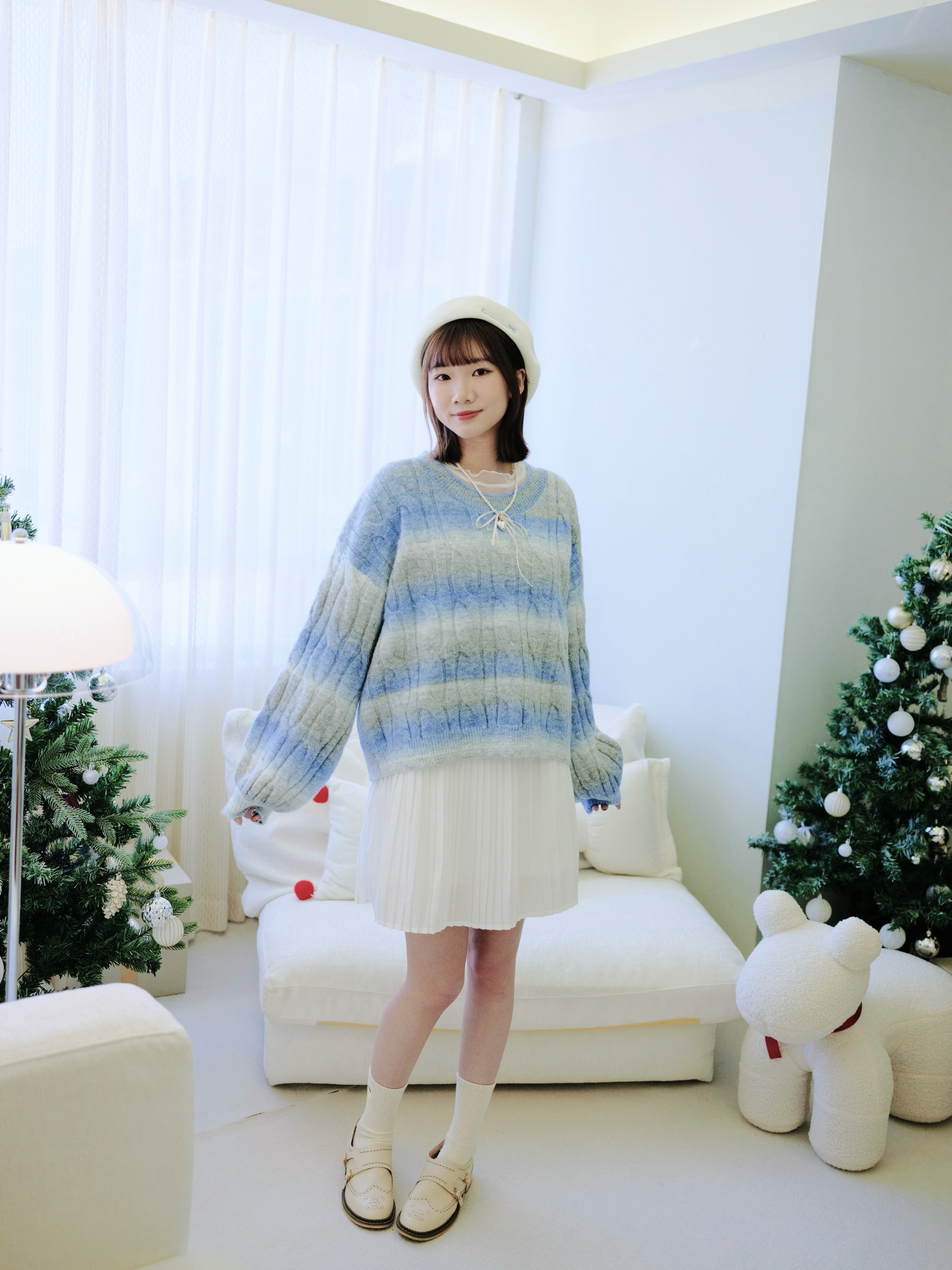兩色 / 羊毛混紡漸變麻花毛衣 / Wool-Blend Ombre Cable-Knit Sweater