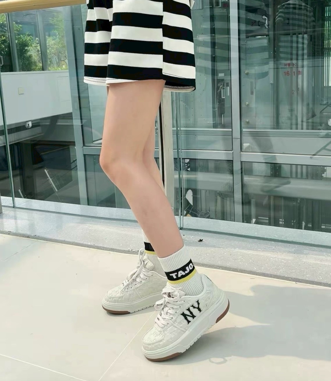 【韓國連線】MLB 復古老花厚底休閒鞋 3色 3ASXE035N