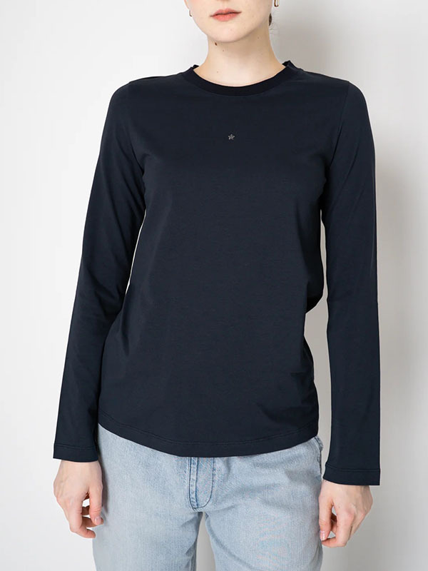 LORENA 羅紋圓領棉T(深藍)