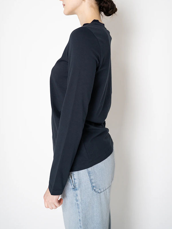 LORENA 羅紋圓領棉T(深藍)