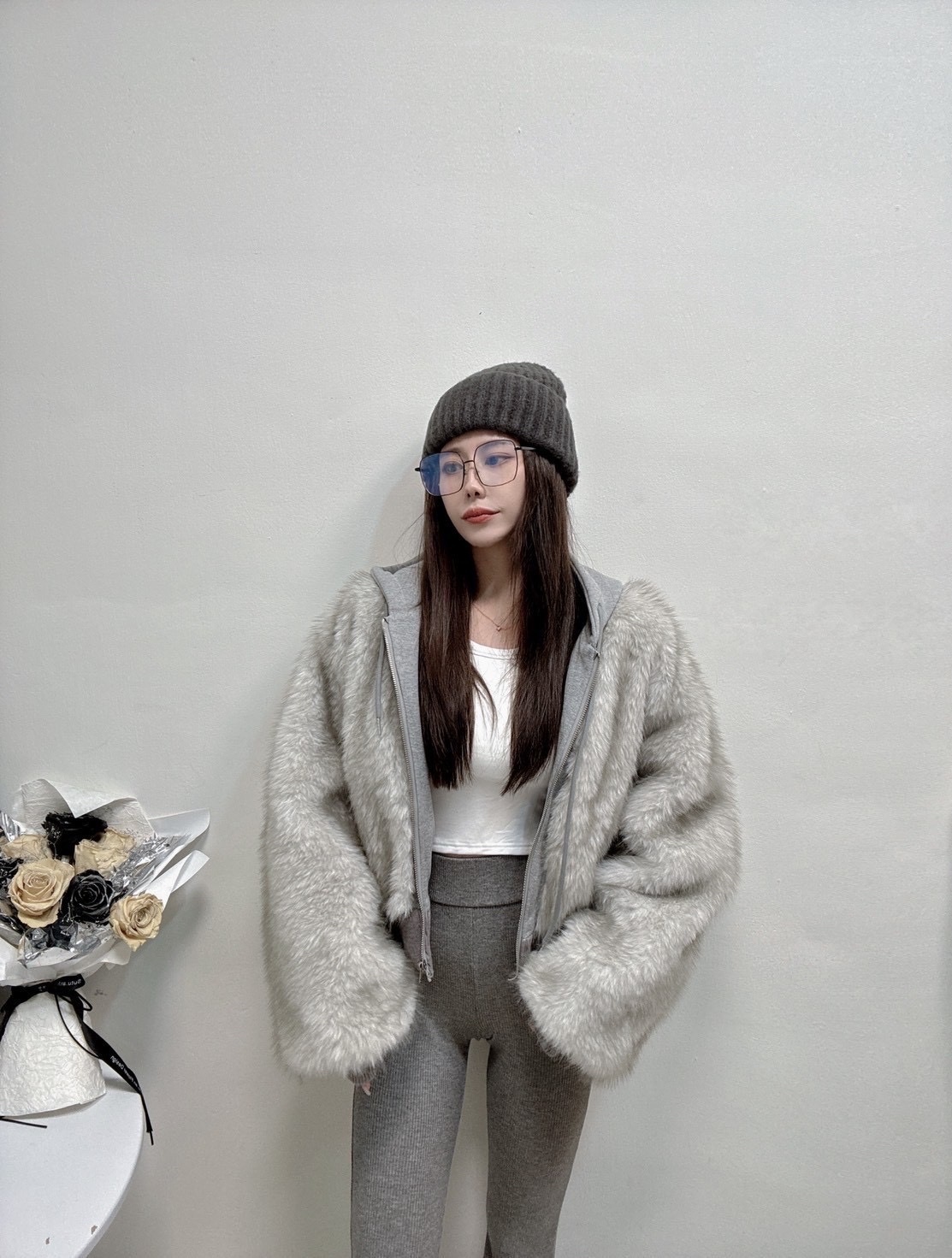 🇹🇼冬日氛圍感 | 毛毛拼接夾棉連帽外套