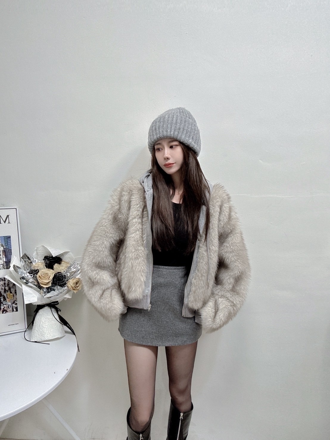 🇹🇼冬日氛圍感 | 毛毛拼接夾棉連帽外套