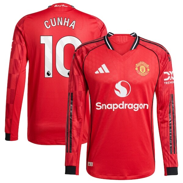 2025 Manchester United Authentic LS Home Shirt with Nameset