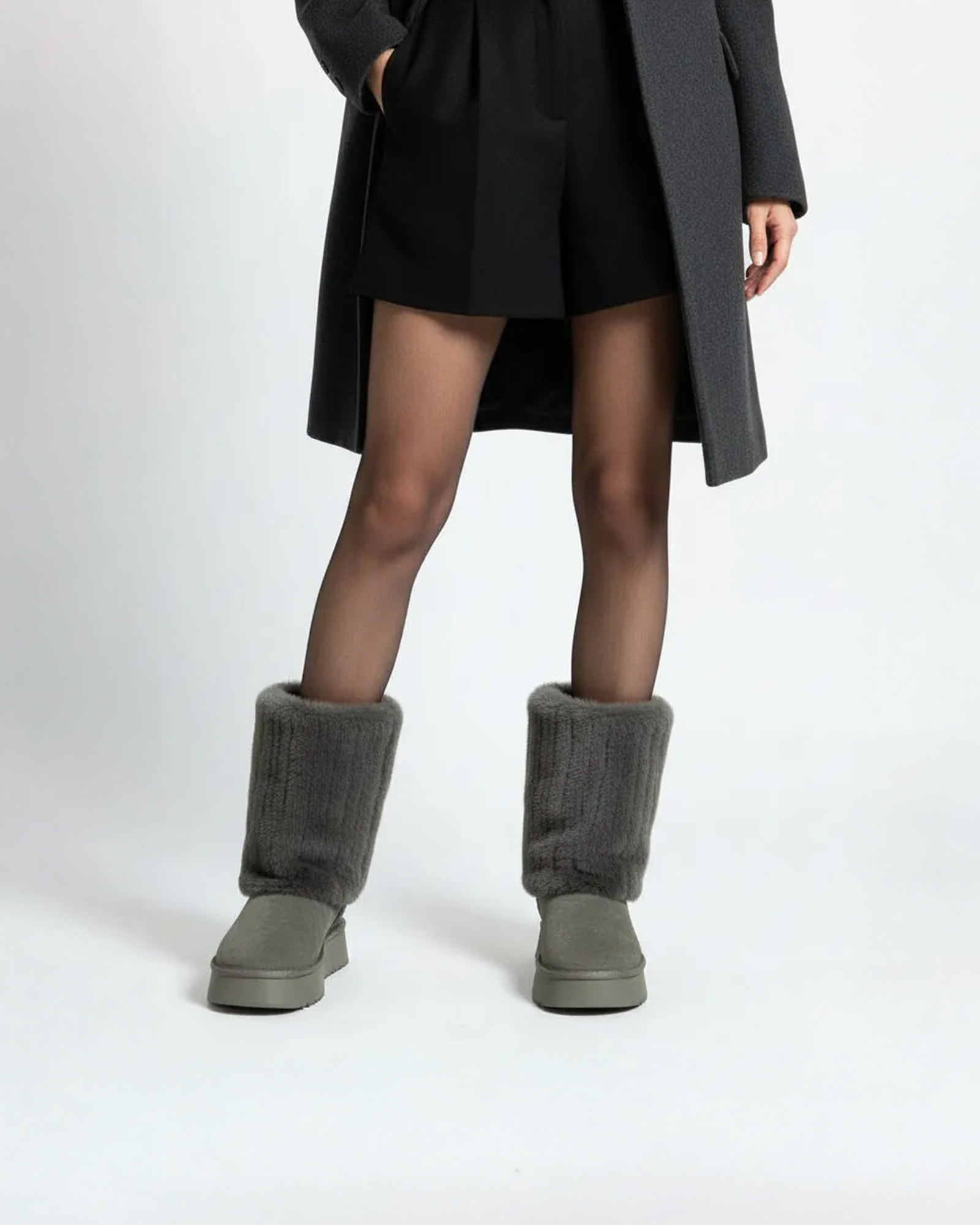 Puffy 輕柔毛絨感中筒靴