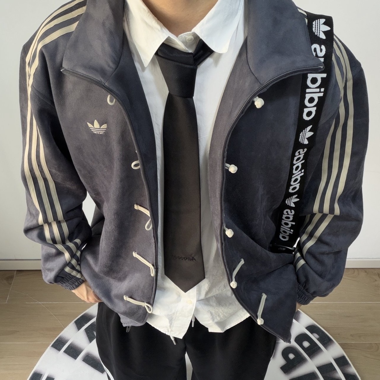 ADIDAS ORIGINALS CTT 3.1 SOFT 霧灰藍 新中式 唐裝 外套 長袖 夾克 愛迪達 KR0295