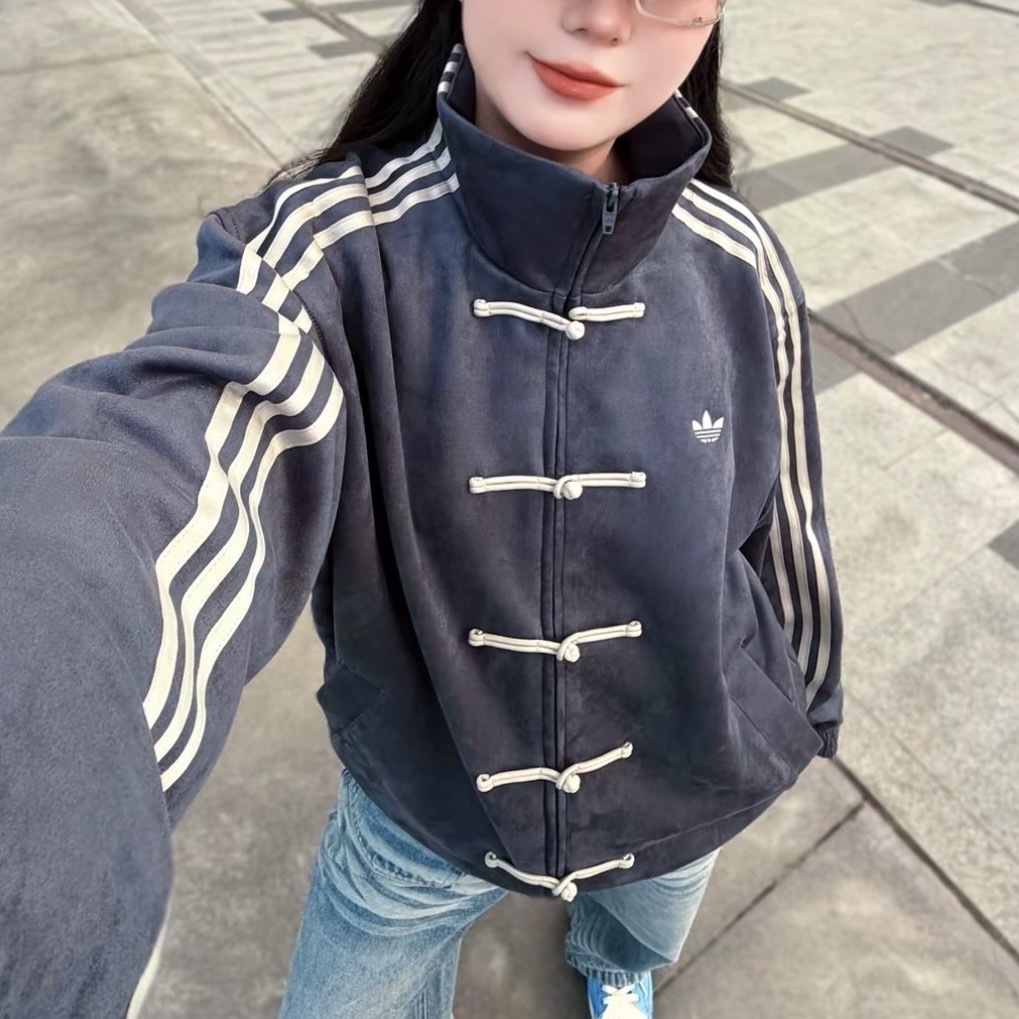 ADIDAS ORIGINALS CTT 3.1 SOFT 霧灰藍 新中式 唐裝 外套 長袖 夾克 愛迪達 KR0295