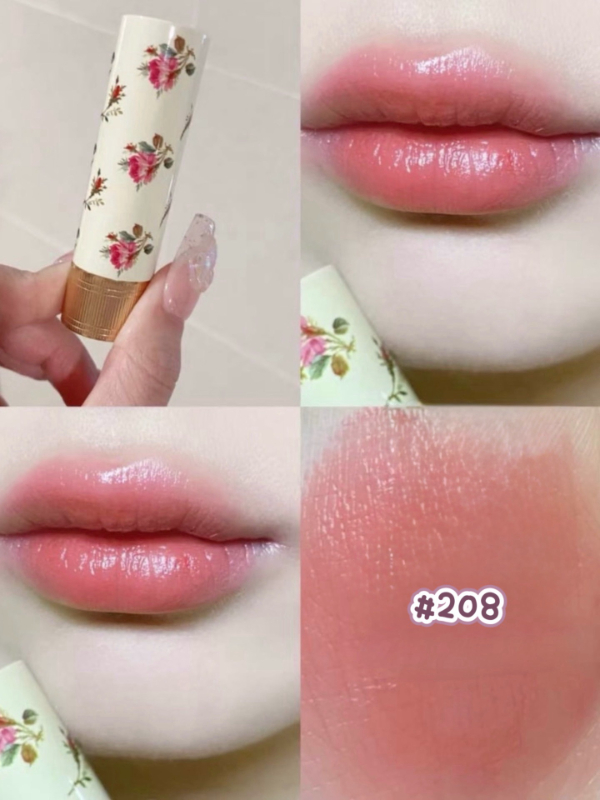 GUCCI 奶油管紅碎花 3.5g #208奶茶蜜桃色