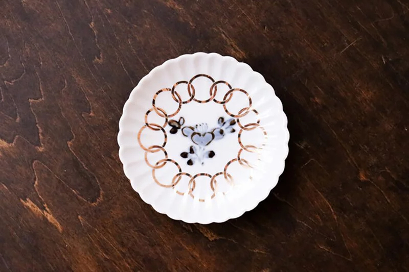 amabro-MAME日式豆皿，椿紋輪花，日系和風皿器，圖案小而精美