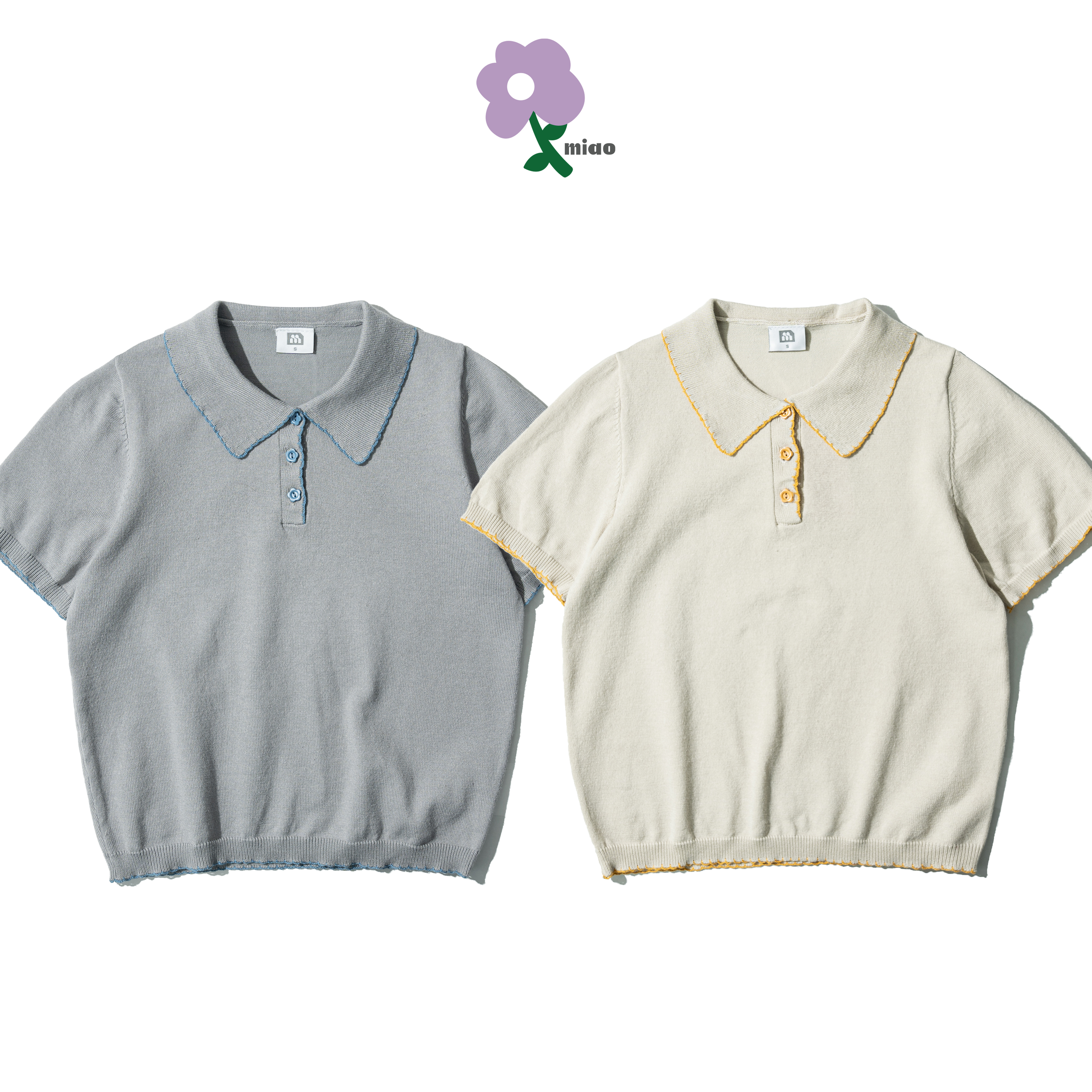 AGILITY MIAO Cropped Knit Polo Shirt 寬短 針織Polo衫 [M-S01]