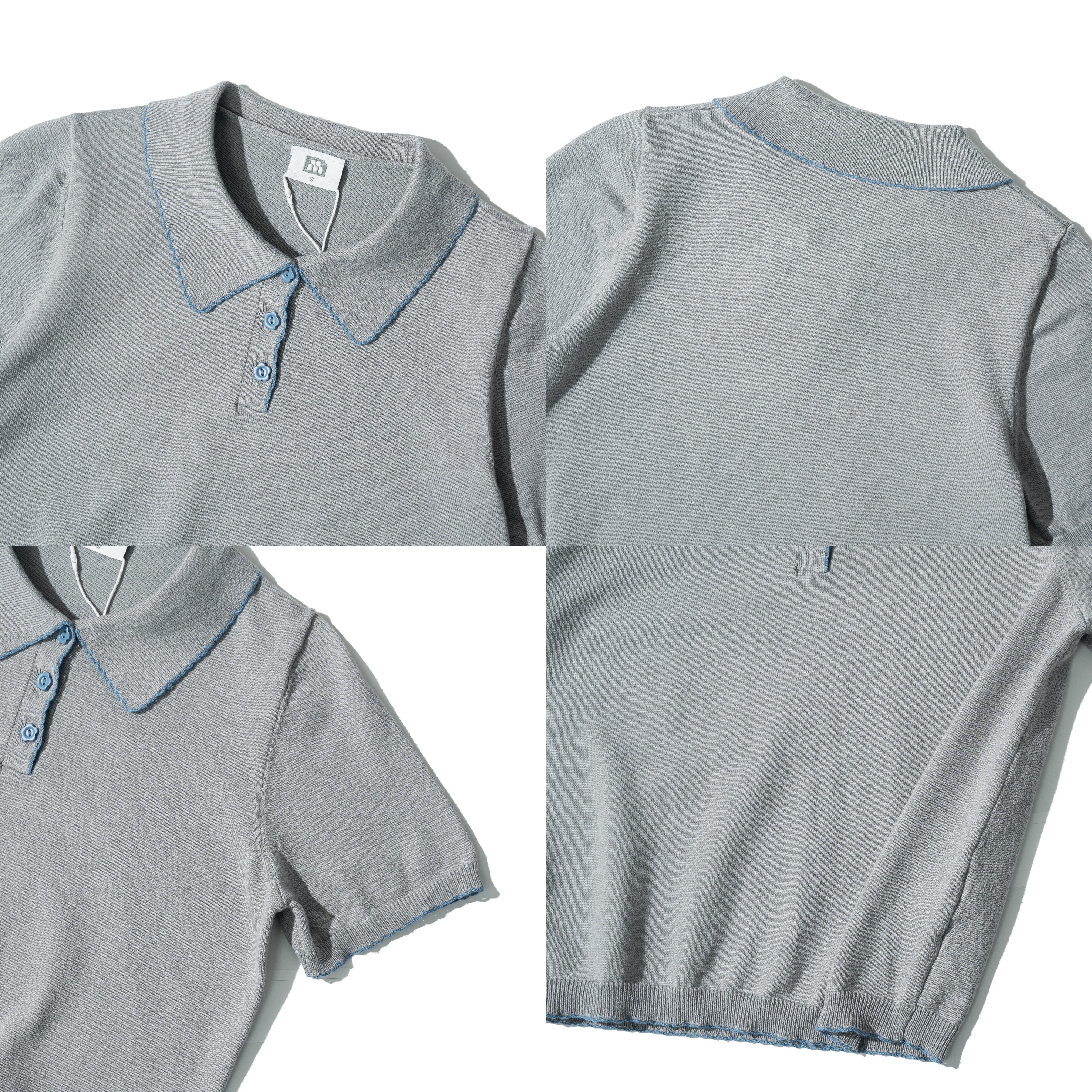 AGILITY MIAO Cropped Knit Polo Shirt 寬短 針織Polo衫 [M-S01]