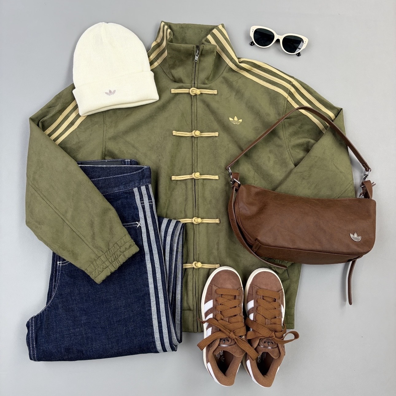 ADIDAS ORIGINALS CTT 3.1 SOFT 橄欖綠 新中式 唐裝 外套 長袖 夾克 愛迪達 KT3847