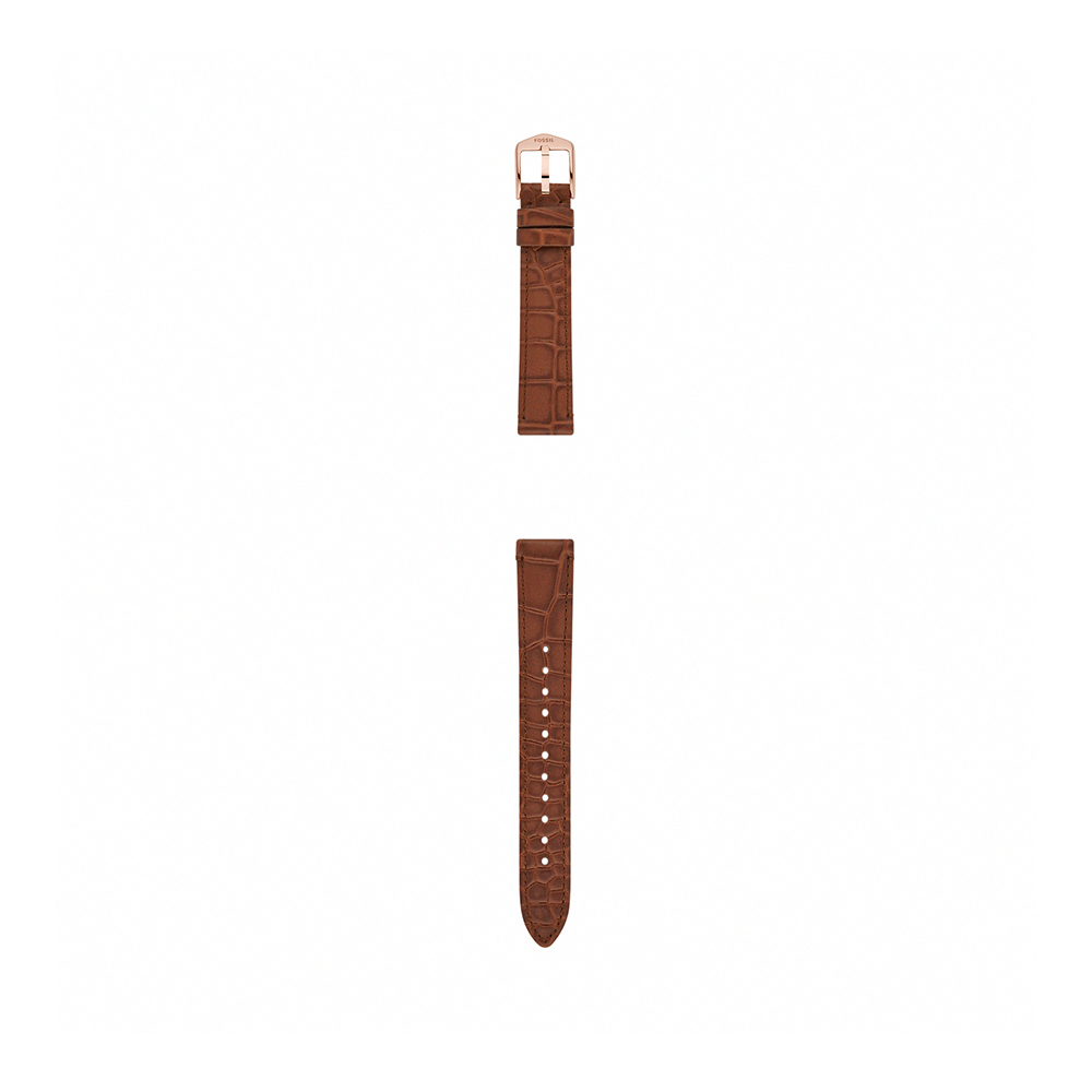 16mm LiteHide™ 棕色鱷魚壓紋真皮錶帶 S161095