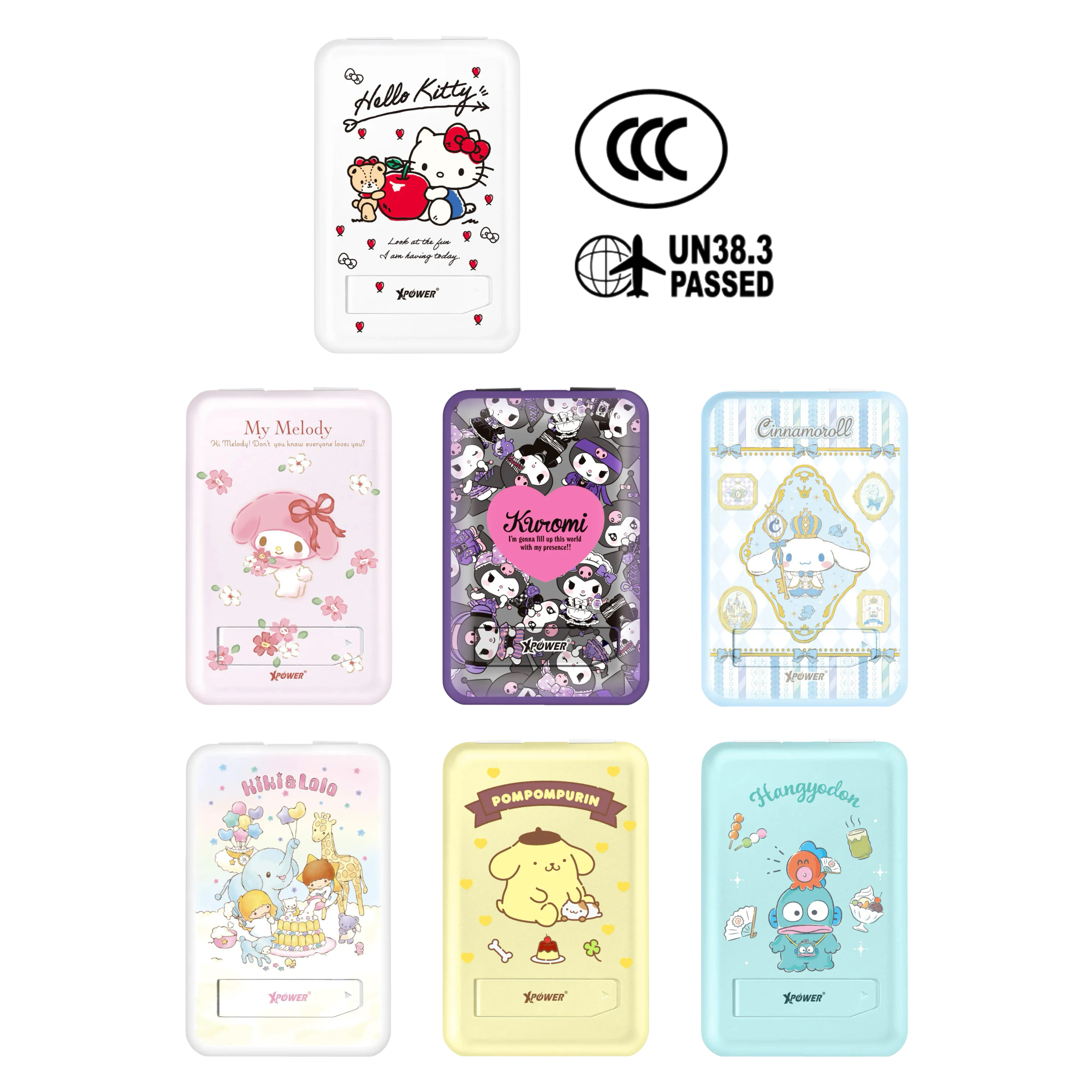 XPower x Sanrio Characters M10C+ 6合1 10000mAh多功能迷你20W PD3.0+ 磁吸無線快充移動電源 (3C認證版)