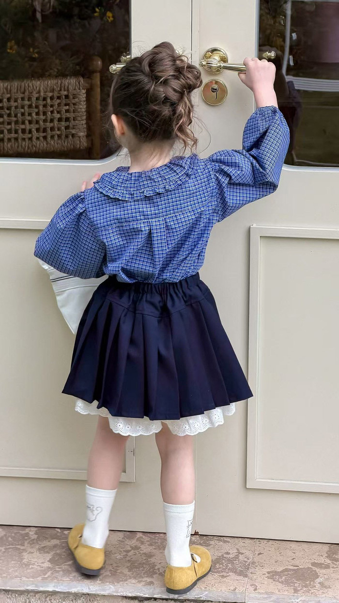 正韓春aiai 可愛心情方格上衣