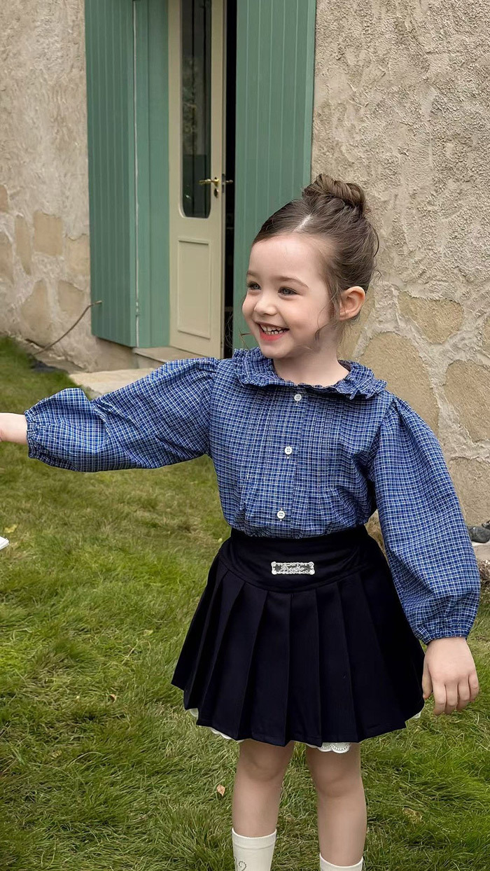 正韓春aiai 可愛心情方格上衣