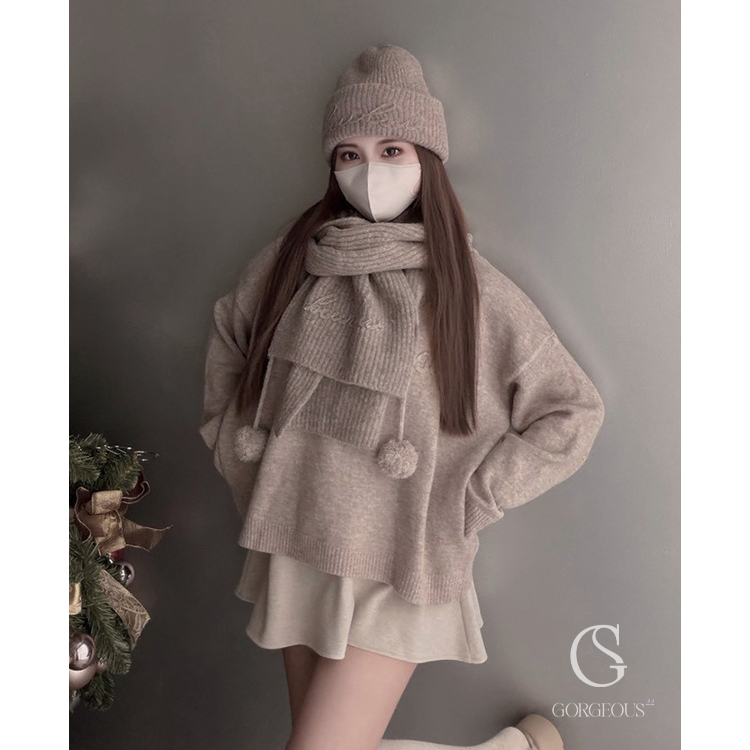 H106 「毛線立體字羊毛圍巾」