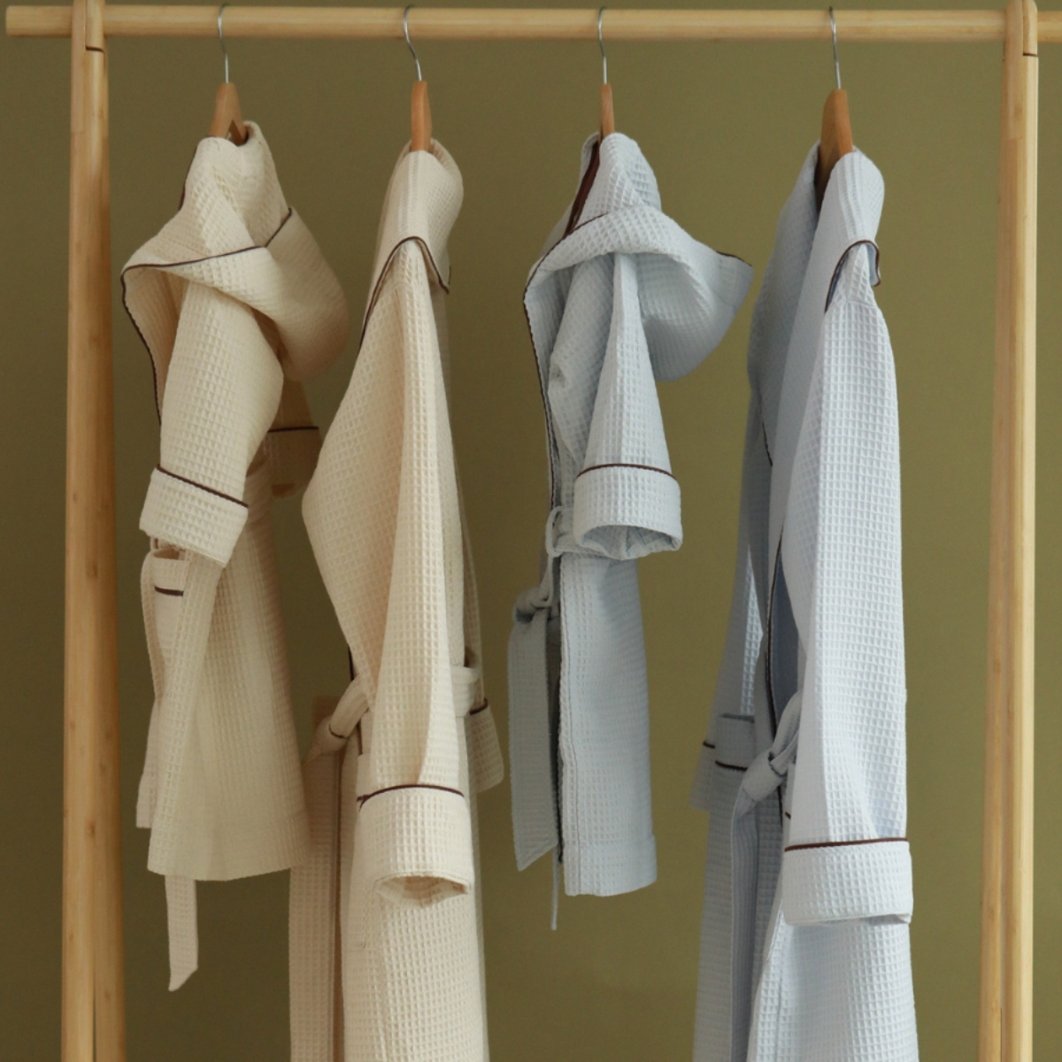 Everyday by Roberta 華夫格紋撞色連帽浴袍 CHILDREN'S WAFFLE BATHROBE - cream