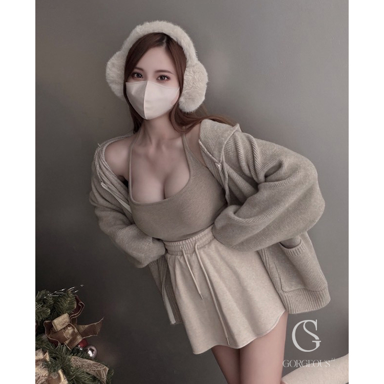 G9787 「羊絨繞脖BRA TOP」