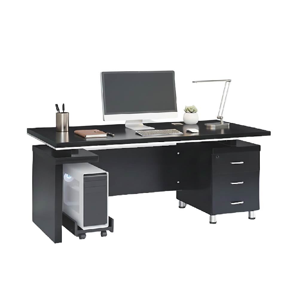 5.1尺黑浮雕辦公桌