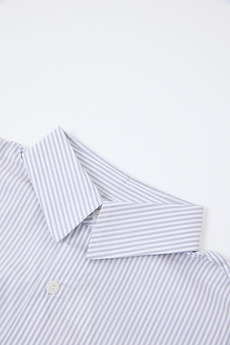 Strip cropped shirt｜White｜Hong Kong Original Design