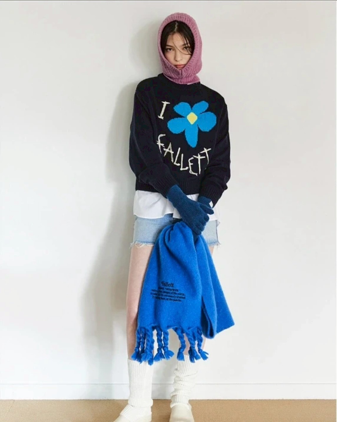 韓國 FALLETT Story logo 圍巾手套禮盒 保暖 共4色