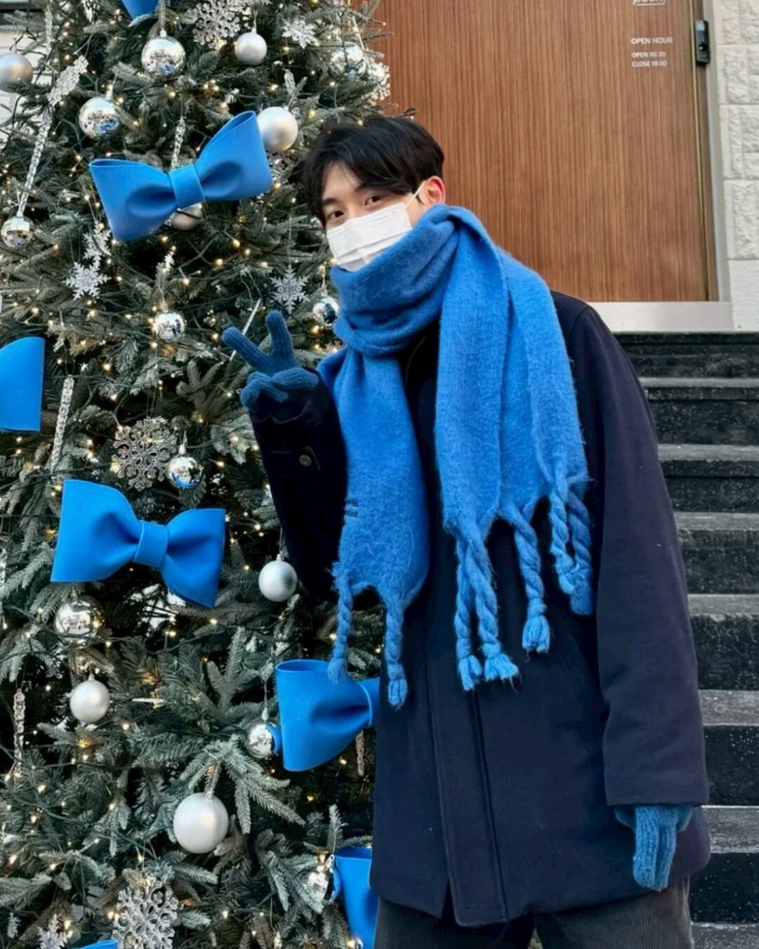 韓國 FALLETT Story logo 圍巾手套禮盒 保暖 共4色