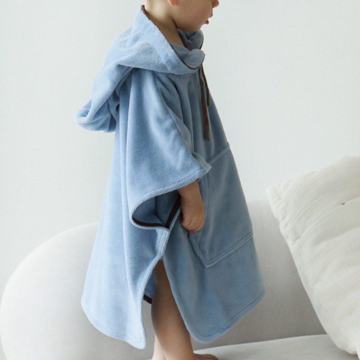 Everyday by Roberta 竹纖維連帽斗篷浴袍 Bamboo-Cotton Poncho - blue