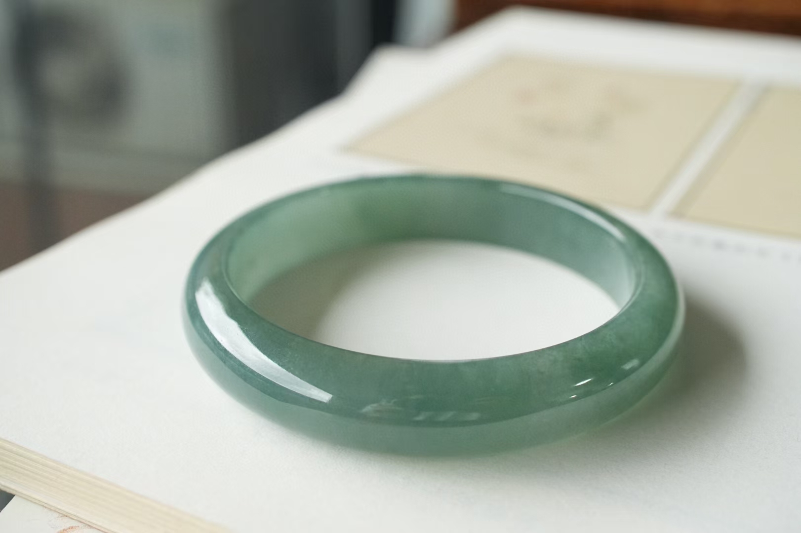 1218861 56mm冰油青翡翠正圈手鐲 (54-56)