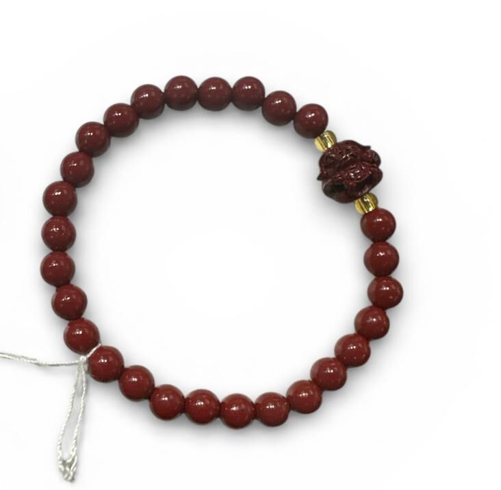 HKHF1222-012 豬 -6mm硃砂手串手圍16cm(經師傅開光) (A12)