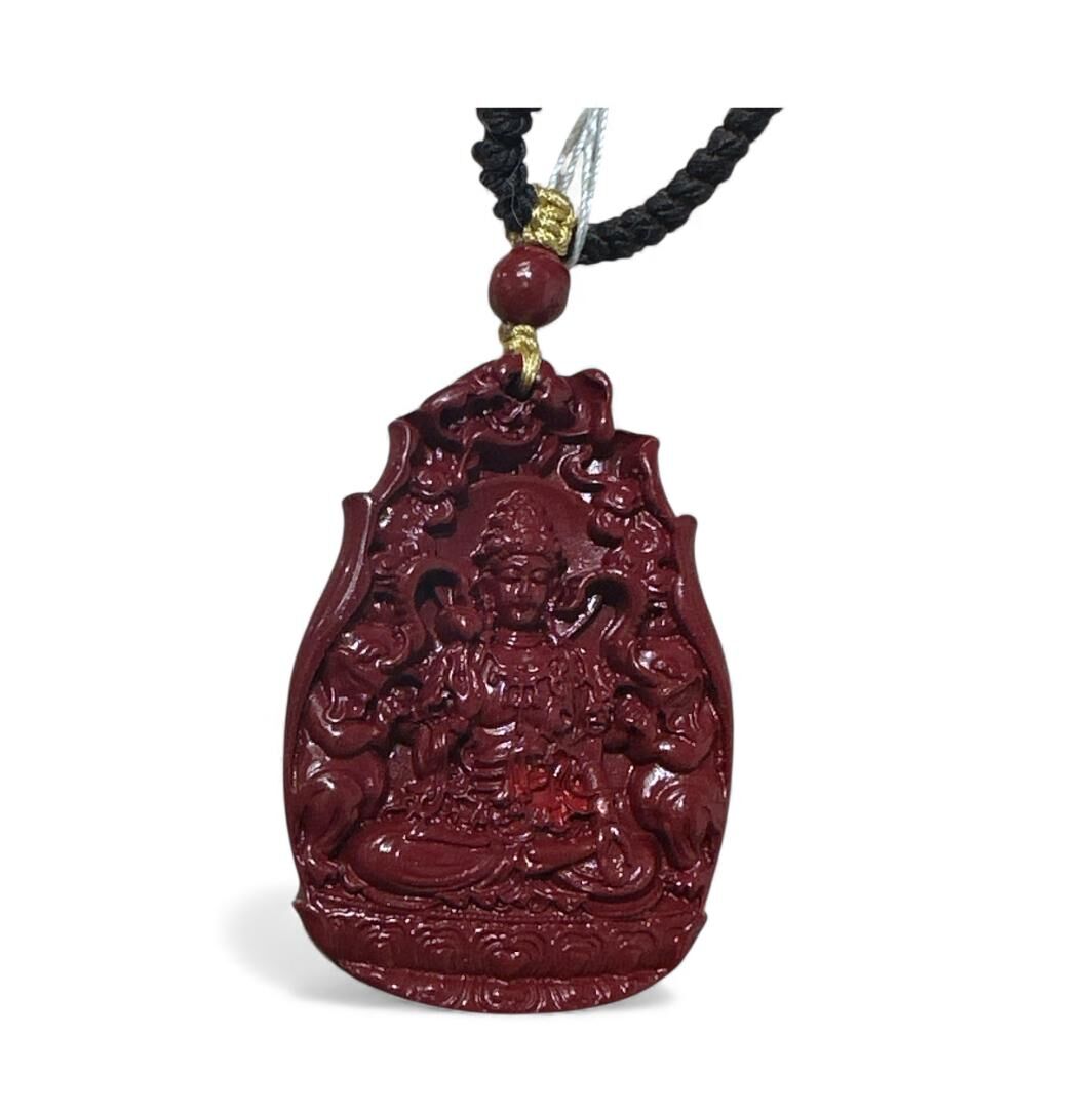 HKHF1222-016 硃砂佛牌 八大守護神-大勢至:馬(經師傅開光)尺寸約:3x4.5mm (A16)