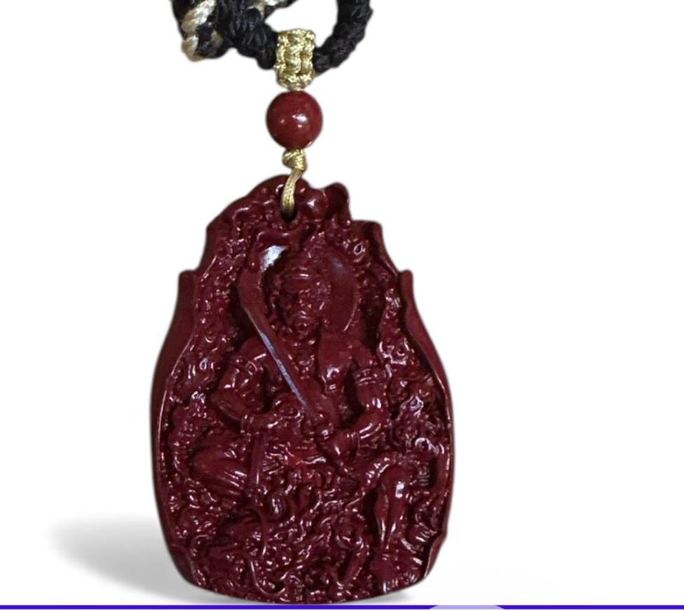 HKHF1222-020 硃砂佛牌 八大守護神-虛空藏:牛虎(經師傅開光)尺寸約:3x4.5mm (A20)