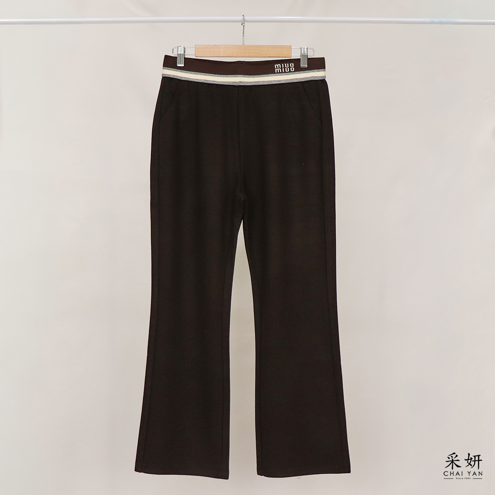 毛織空氣棉雙壓布微喇長褲