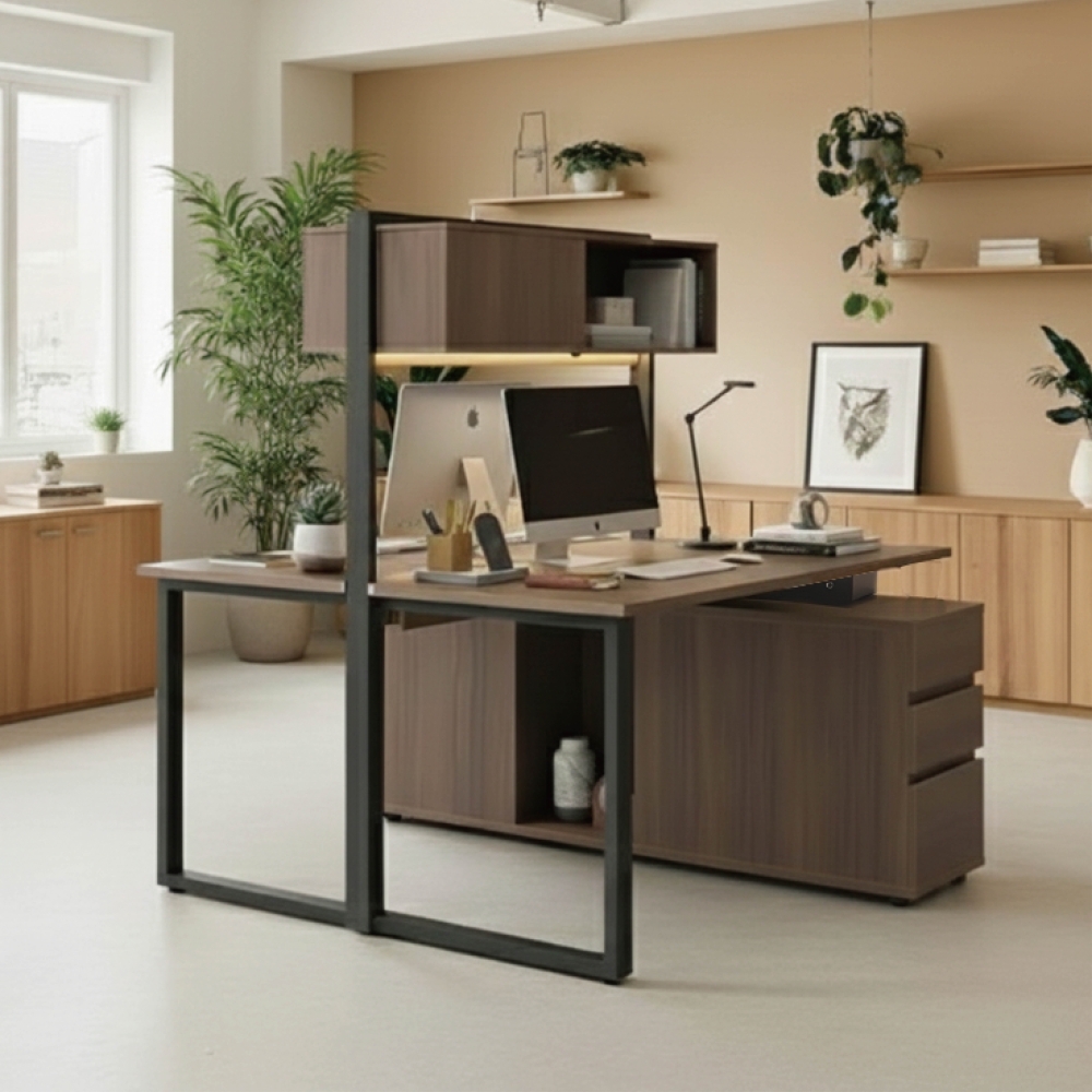 布魯斯2人書櫃辦公桌