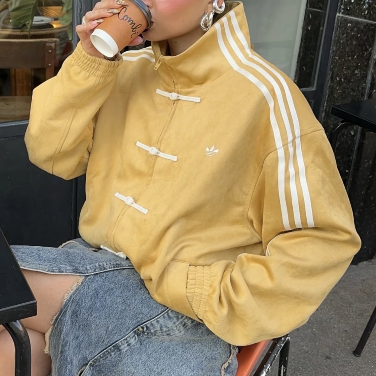 ADIDAS ORIGINALS CTT 3.1 SOFT 薑黃 新中式 唐裝 外套 長袖 夾克 愛迪達 KT3851