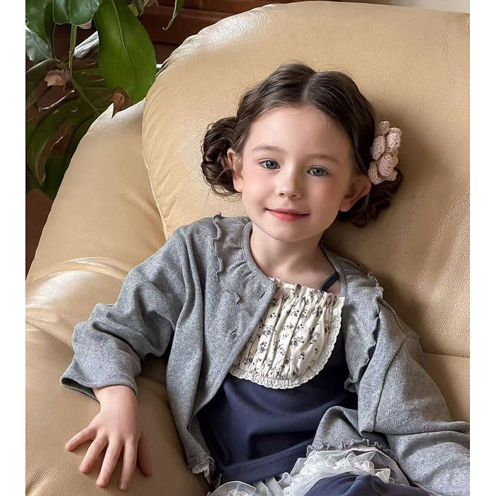 正韓春aiai 可愛花邊灰色外套