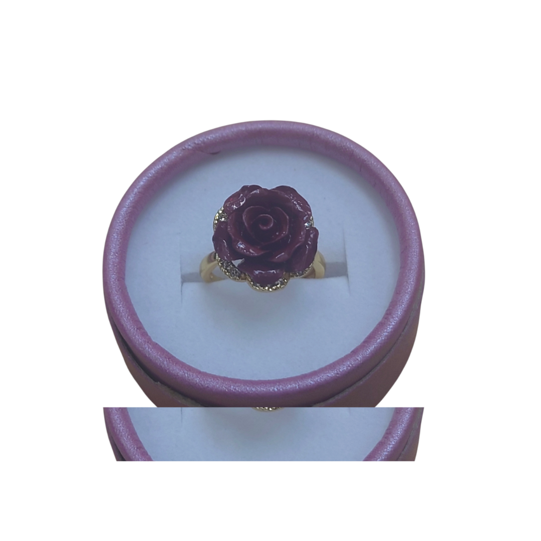 HKHF1222-029 紫金砂玫瑰花開口戒(經師傅開光) (A29)