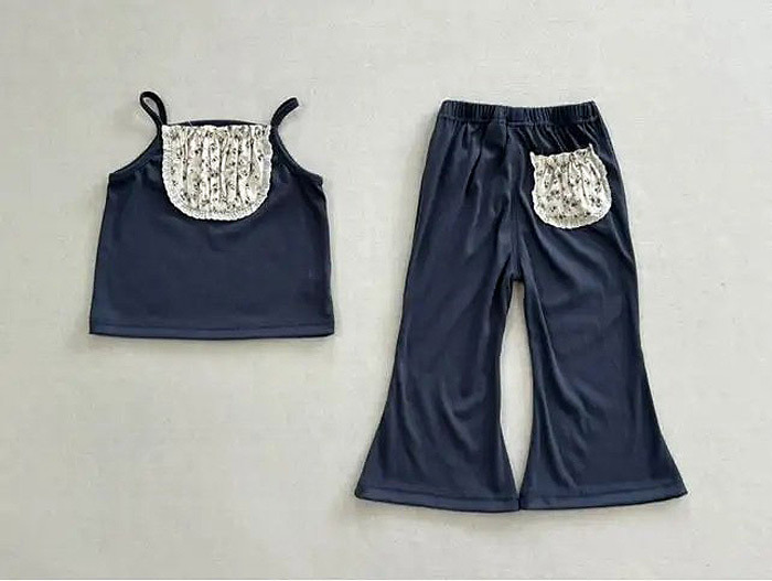 正韓春aiai 海軍藍花布套裝