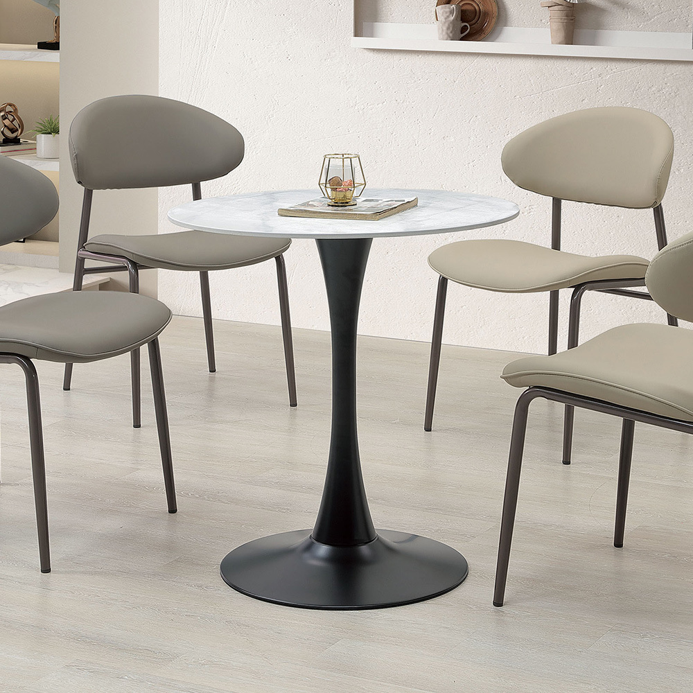 柏克斯2.3尺岩板圓型餐桌/小圓桌/休閒桌/商業洽談桌/商務桌