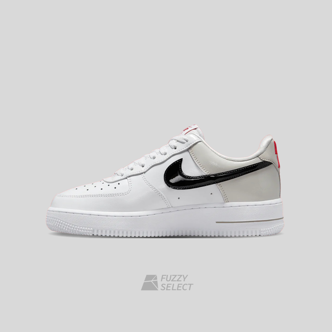 【逢甲FUZZY】W Nike Air Force 1 "Light Iron Ore" 漆皮 刺繡 白灰 DQ7570-001