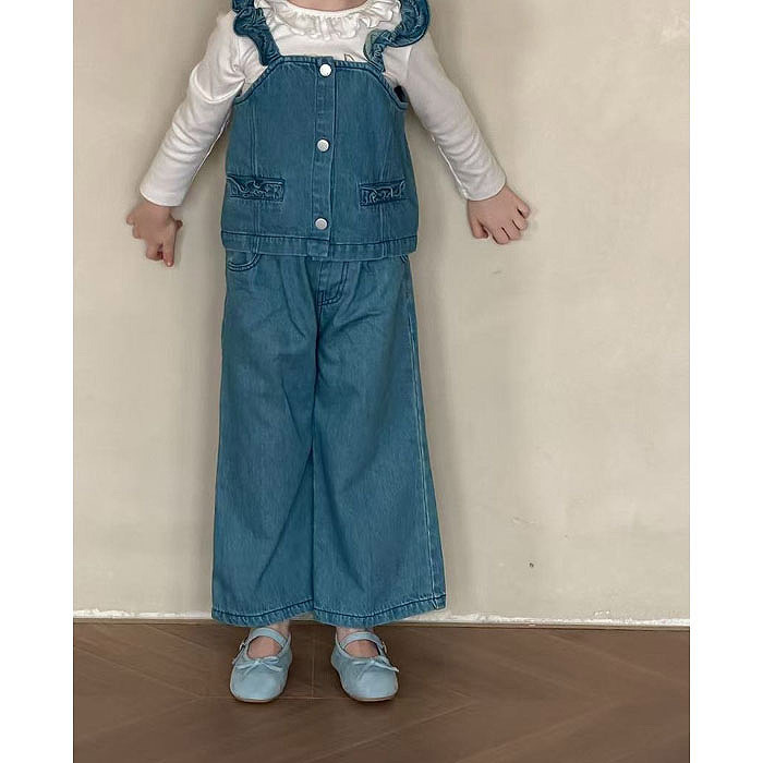 正韓春aiai 捲邊牛仔背心套裝