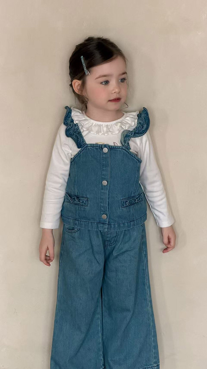 正韓春aiai 捲邊牛仔背心套裝