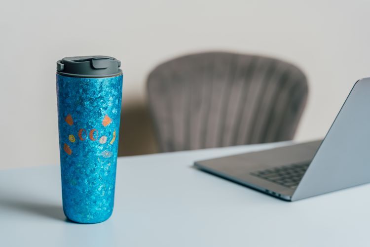 純鈦跳跳杯｜鈦微雕系列｜momo もも桑Ｘ工業灰蓋