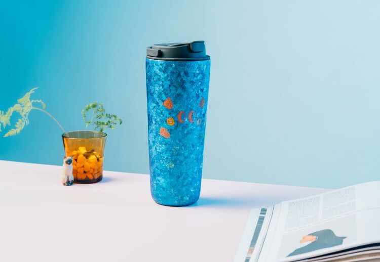 純鈦跳跳杯｜鈦微雕系列｜momo もも桑Ｘ工業灰蓋